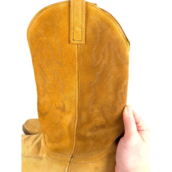 Vintage Laredo Cowboy Boot Mens 10.5 Extra Wide Drew 68216 Tan Suede Western EW main image 11